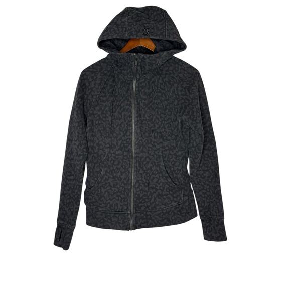 Lululemon Scuba Full Zip Hoodie Cotton Fleece  Camo Deep Coal size 8 - Picture 4 of 11